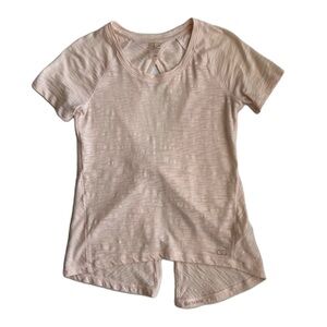 CALIA by Carrie Underwood Women's Pink Short Sleeve Twist Keyhole Back Top XS